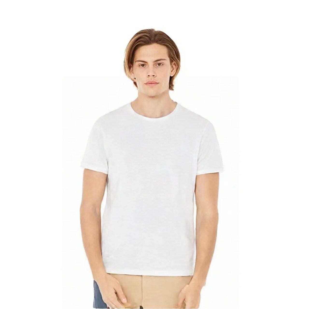 BELLA+CANVAS Texture Crew Neck Short Sleeve Tee Lightweight Unisex Cotton Blend Casual Everyday Wear Shirt